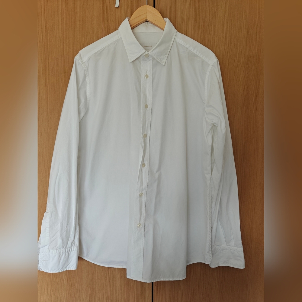 Massimo Dutti Men's White Cotton Poplin Shirt XL Pre-owned